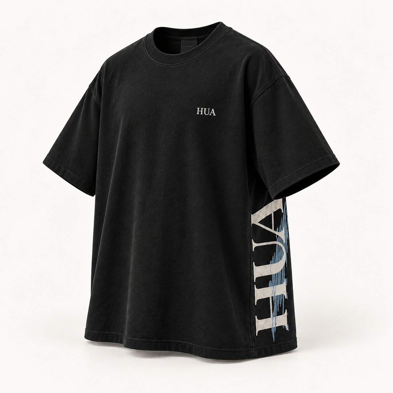 HUA Sidewrap Oversized Tee — individual concept mockup